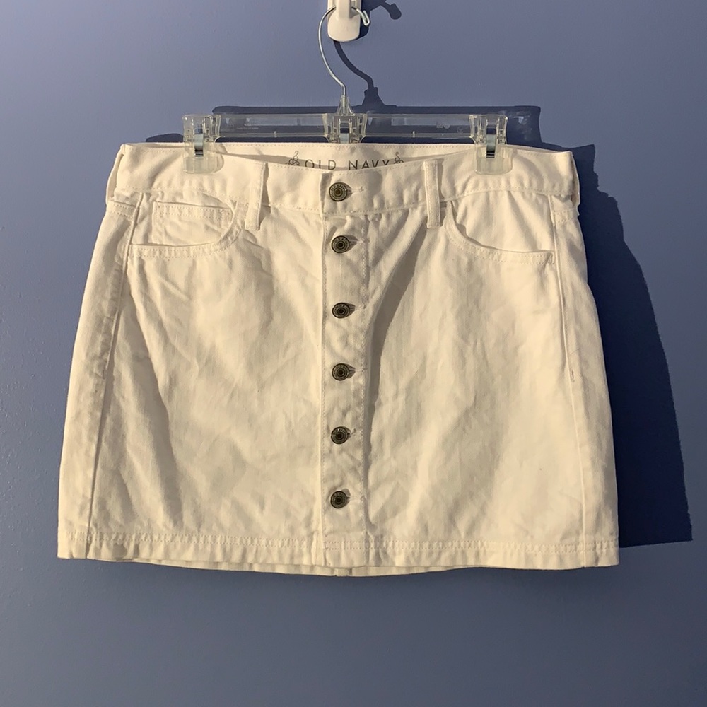 Old Navy White Jean Skirt